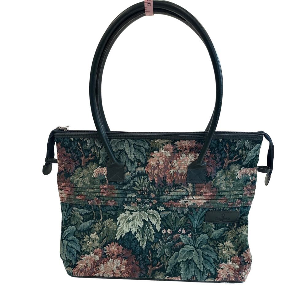 VTG Atlantic Embroidered Tapestry Weekender Carry On Shoulder Travel Bag Tote - Picture 2 of 16
